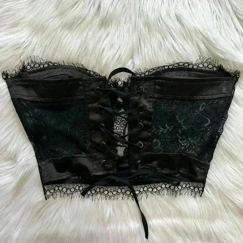 Nasty Gal Express Yourself Corset Top Black Size 4 - Picture 6 of 9